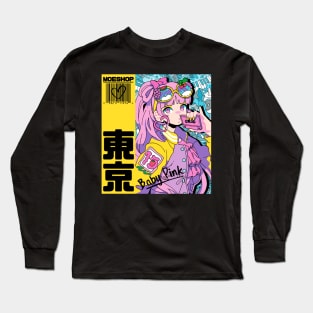 Anime Girl Pink Long Sleeve T-Shirt